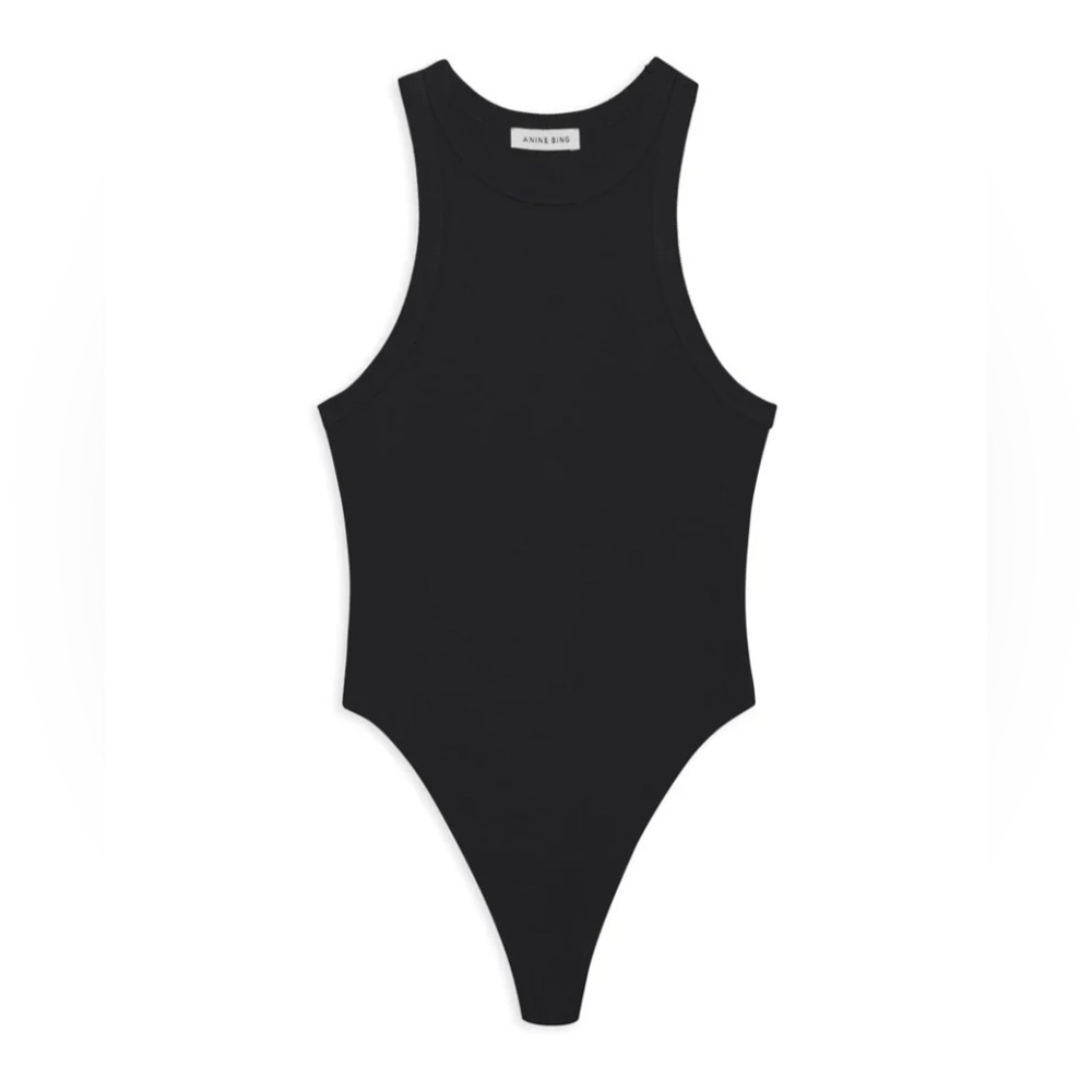 Anine Bing Ty Bodysuit Medium Black